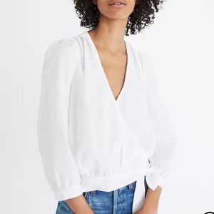 MADEWELL Wrap Top in Eyelet White